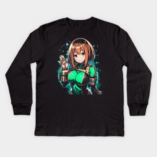 uraraka - boku no hero academia Kids Long Sleeve T-Shirt